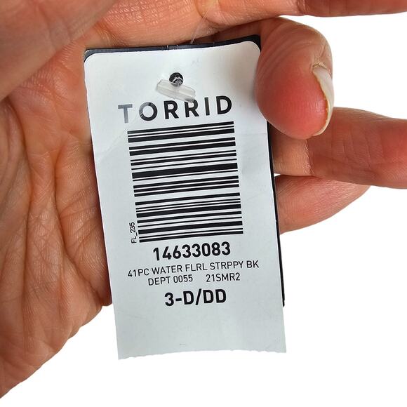 Torrid Swimsuit One Piece Swimsuit Women 3X D-DD Blue Black Strappy Swimsuit NEW - Picture 9 of 11